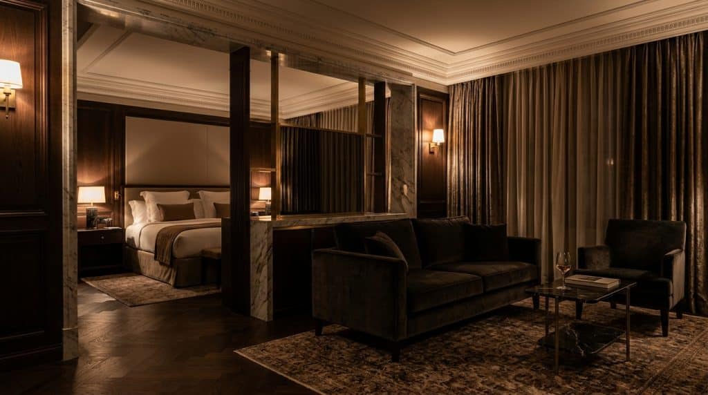 Suite privada en un hotel de lujo de Madrid